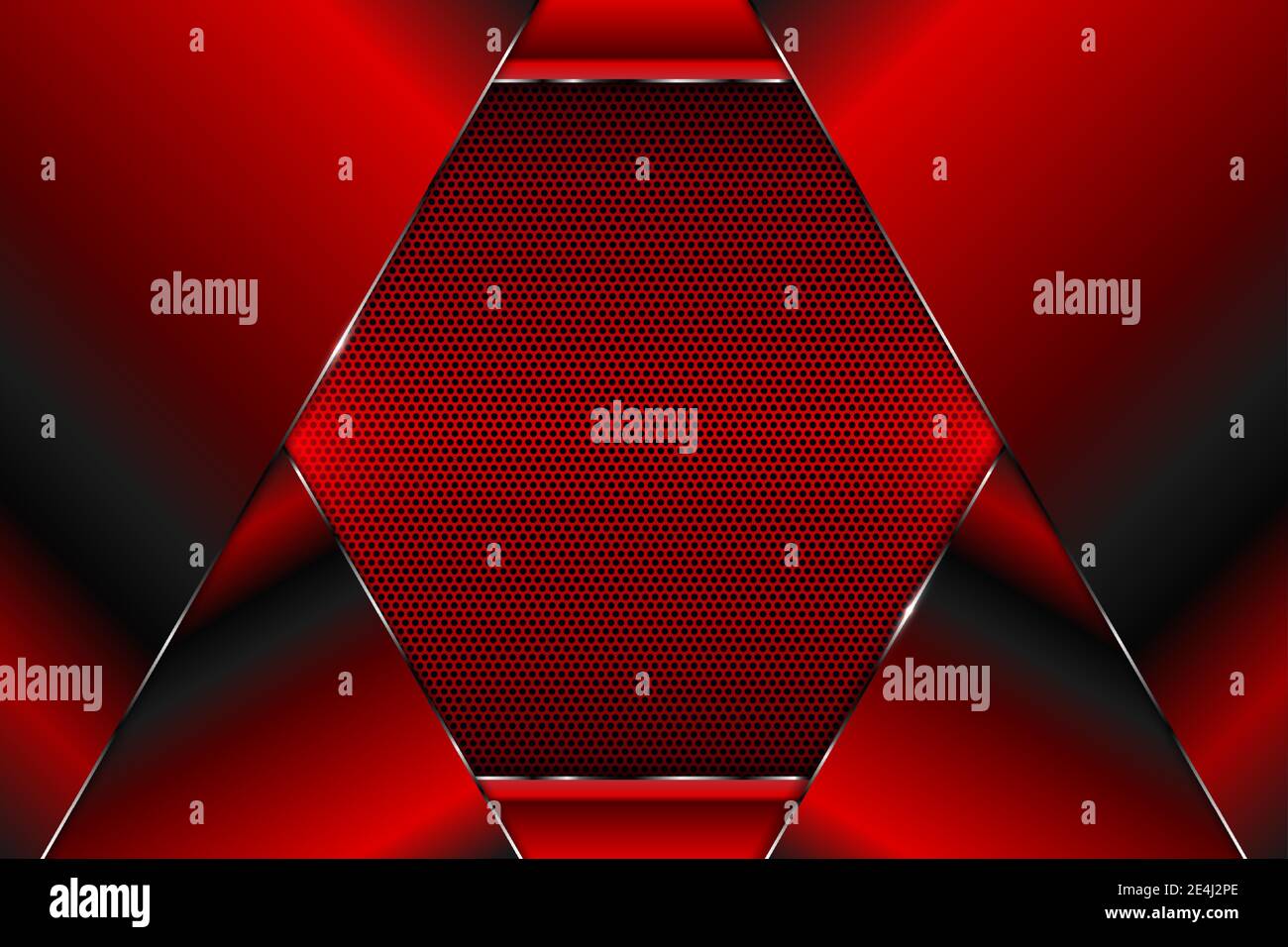 Metallo tecnologia sfondo rosso con texture perforata.Vector illustration.Eps10 Illustrazione Vettoriale