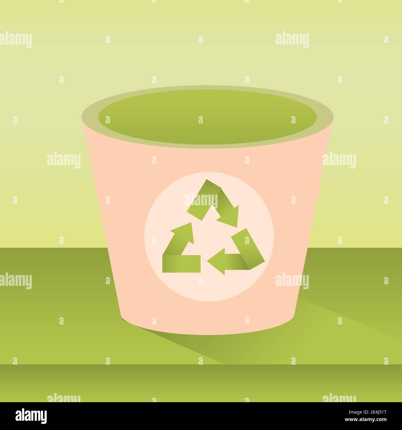 Riciclare il disegno icona del cestino, Ecologia eco salvare e tema verde illustrazione vettoriale Illustrazione Vettoriale