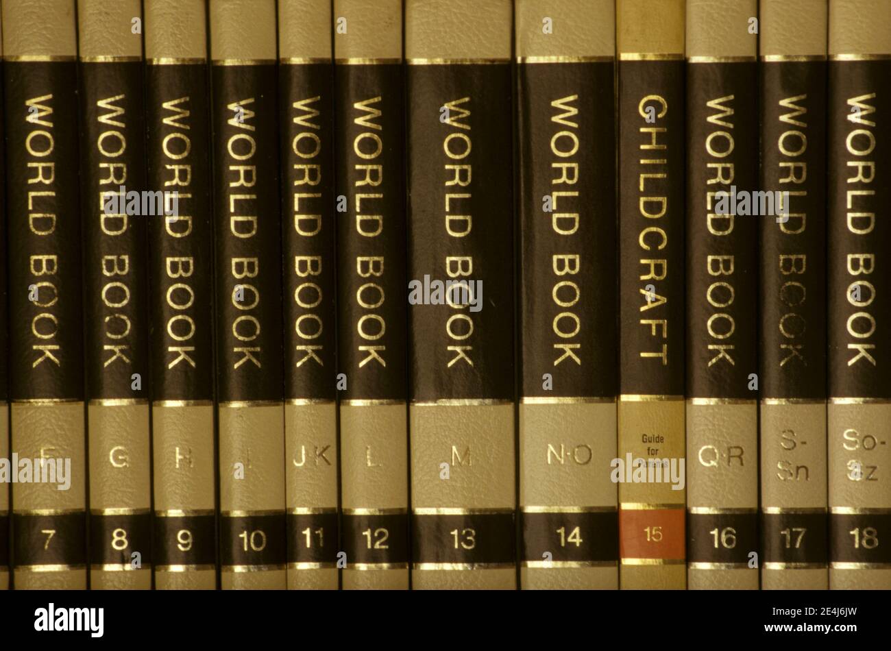 INSIEME DI ENCICLOPEDIE DEL LIBRO DEL MONDO. Foto Stock