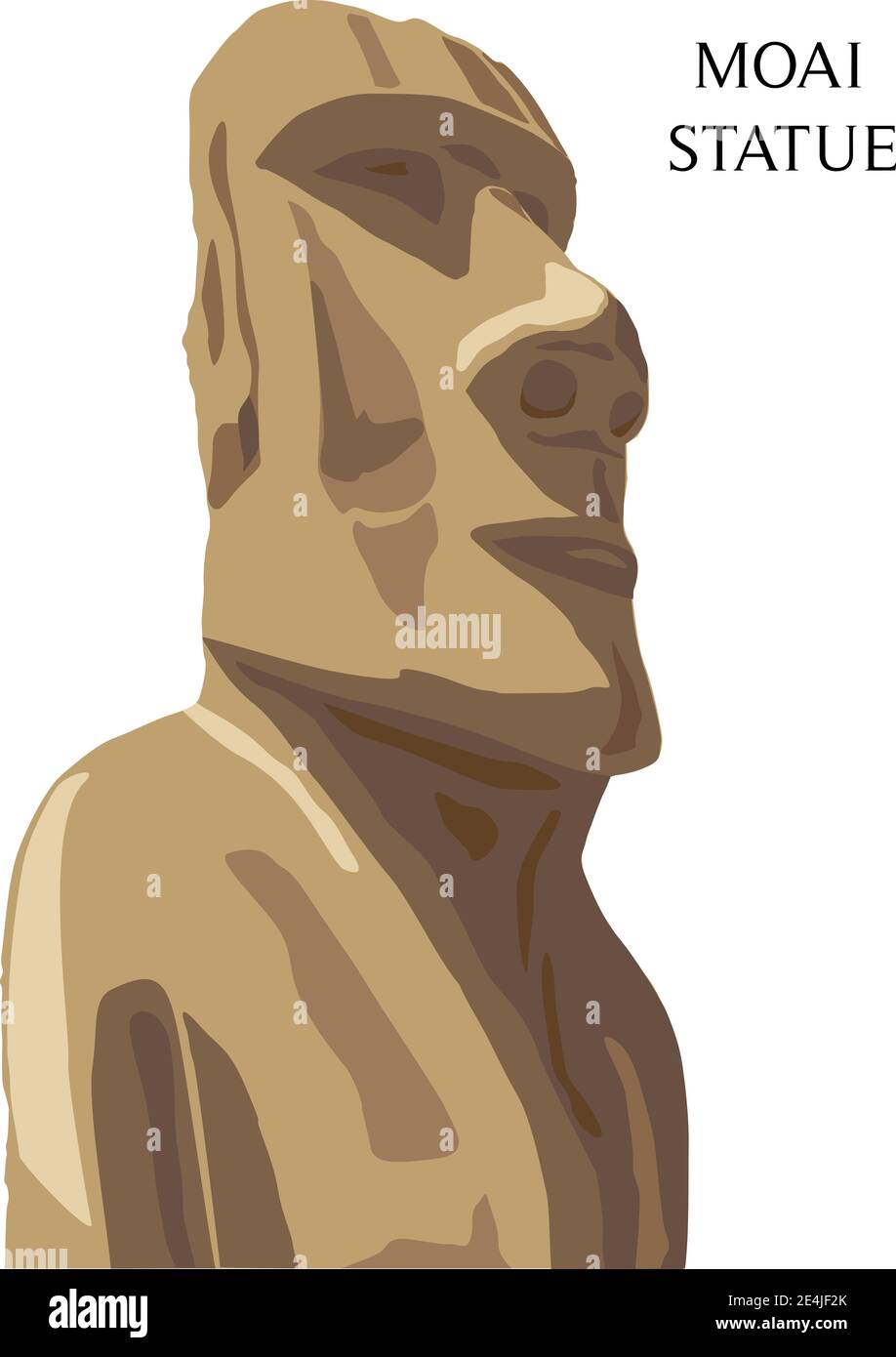 Statua monolitica di Moai Polinesia Isole di Pasqua e Cile, illustrazione vettoriale Illustrazione Vettoriale