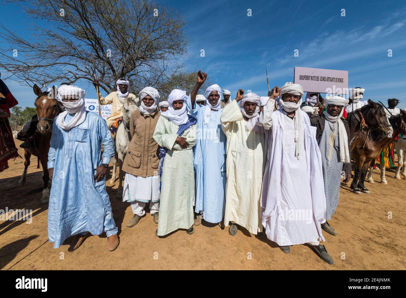beduini locali in un festival trribale, Sahel, Ciad Foto Stock