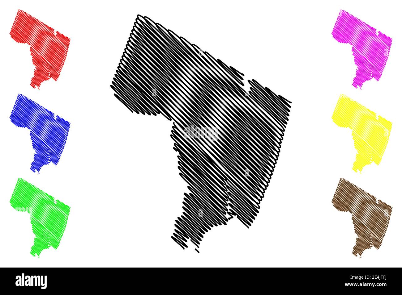 Bergen County, New Jersey (Stati Uniti, Stati Uniti d'America, Stati Uniti, Stati Uniti, Stati Uniti) mappa vettoriale illustrazione, schizzo scribbling Bergen mappa Illustrazione Vettoriale