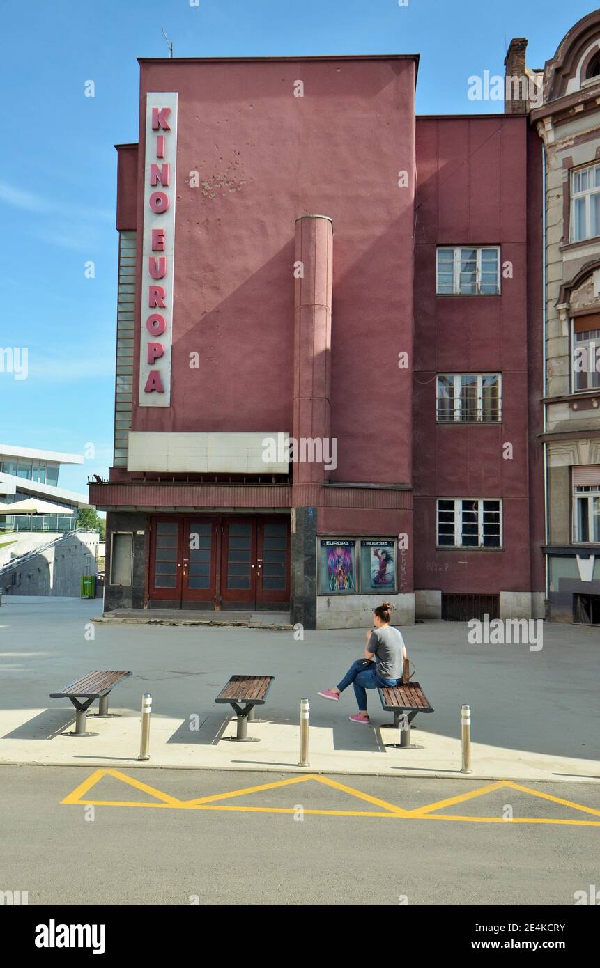 Scena cittadina da Osijek, Croazia Foto Stock