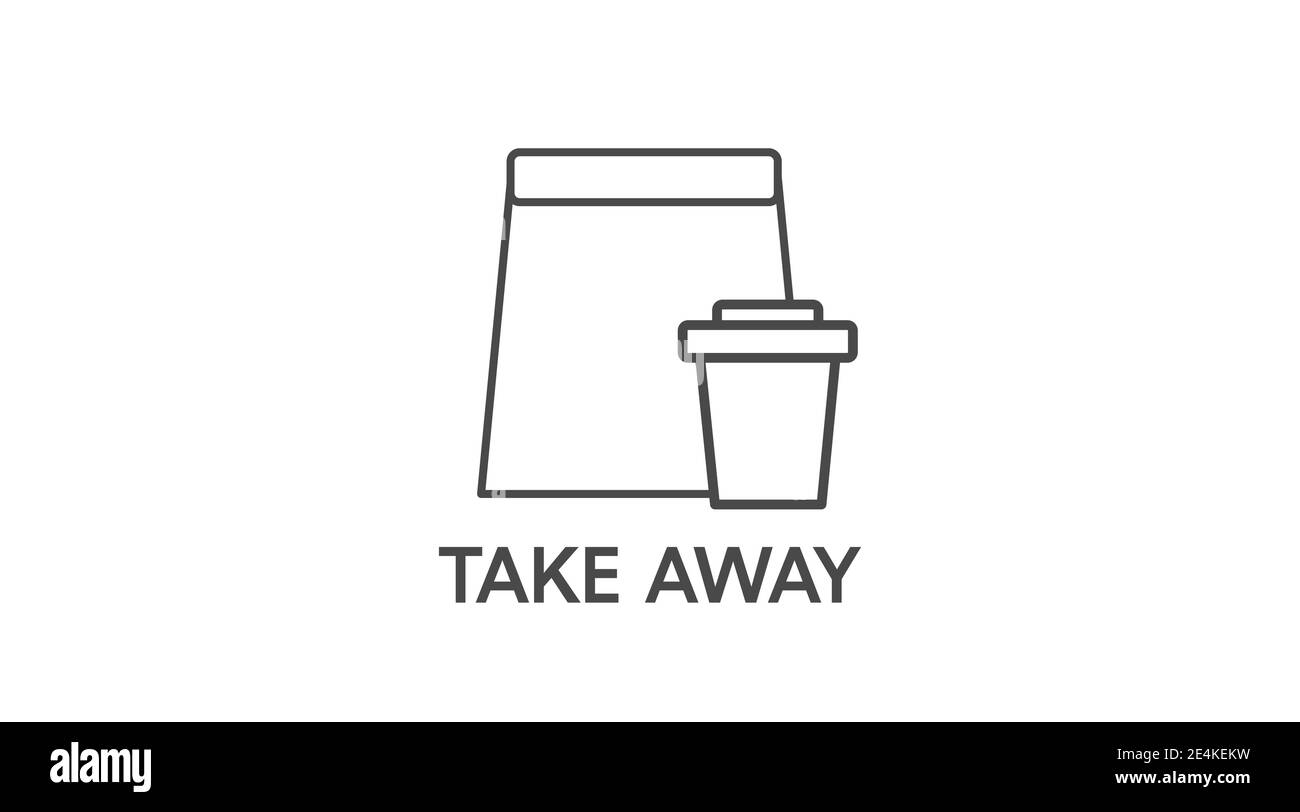 Icona Vector Isolated Black and White Coffee Take away o. Segno Illustrazione Vettoriale Icona Vector Isolated Black and White Coffee Take away o. Segno Illustrazione Vettoriale