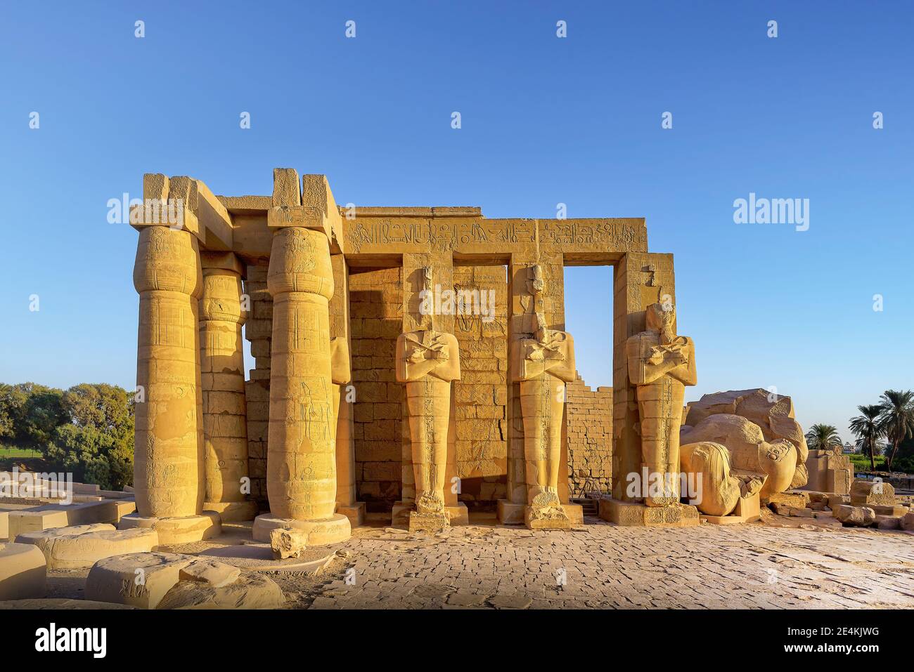 Ramesseum, Necropoli di Theban, Luxor, Egitto Foto Stock