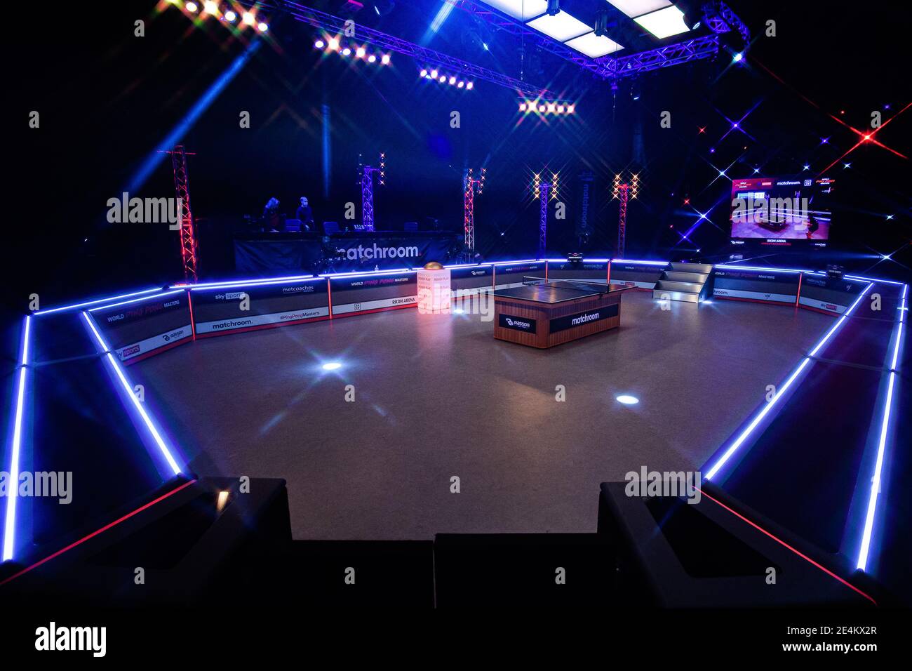 COVENTRY, REGNO UNITO. 24 gennaio 2021. Una visione generale dell'Arena durante il 2021 World Ping Pong Masters presso la Ricoh Arena domenica 24 gennaio 2021 a COVENTRY, INGHILTERRA. Credit: Taka G Wu/Alamy Live News Foto Stock