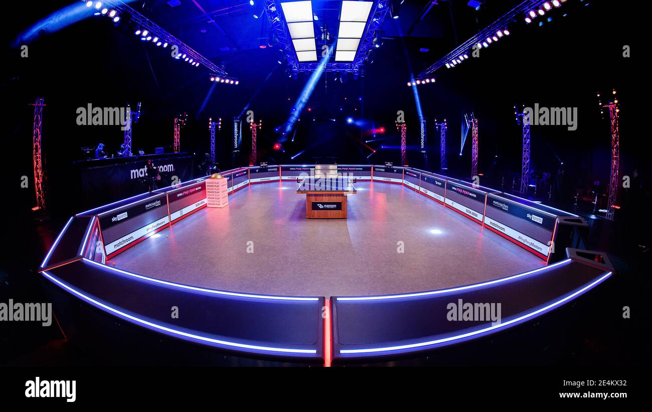 COVENTRY, REGNO UNITO. 24 gennaio 2021. Una visione generale dell'Arena durante il 2021 World Ping Pong Masters presso la Ricoh Arena domenica 24 gennaio 2021 a COVENTRY, INGHILTERRA. Credit: Taka G Wu/Alamy Live News Foto Stock