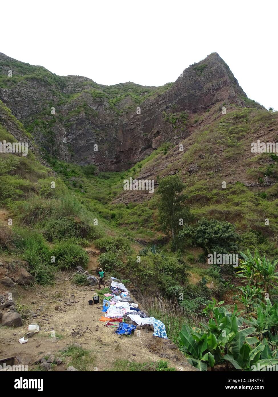 Capo Verde, isola di Santo Antao, lavanderia, culturale. Foto Stock