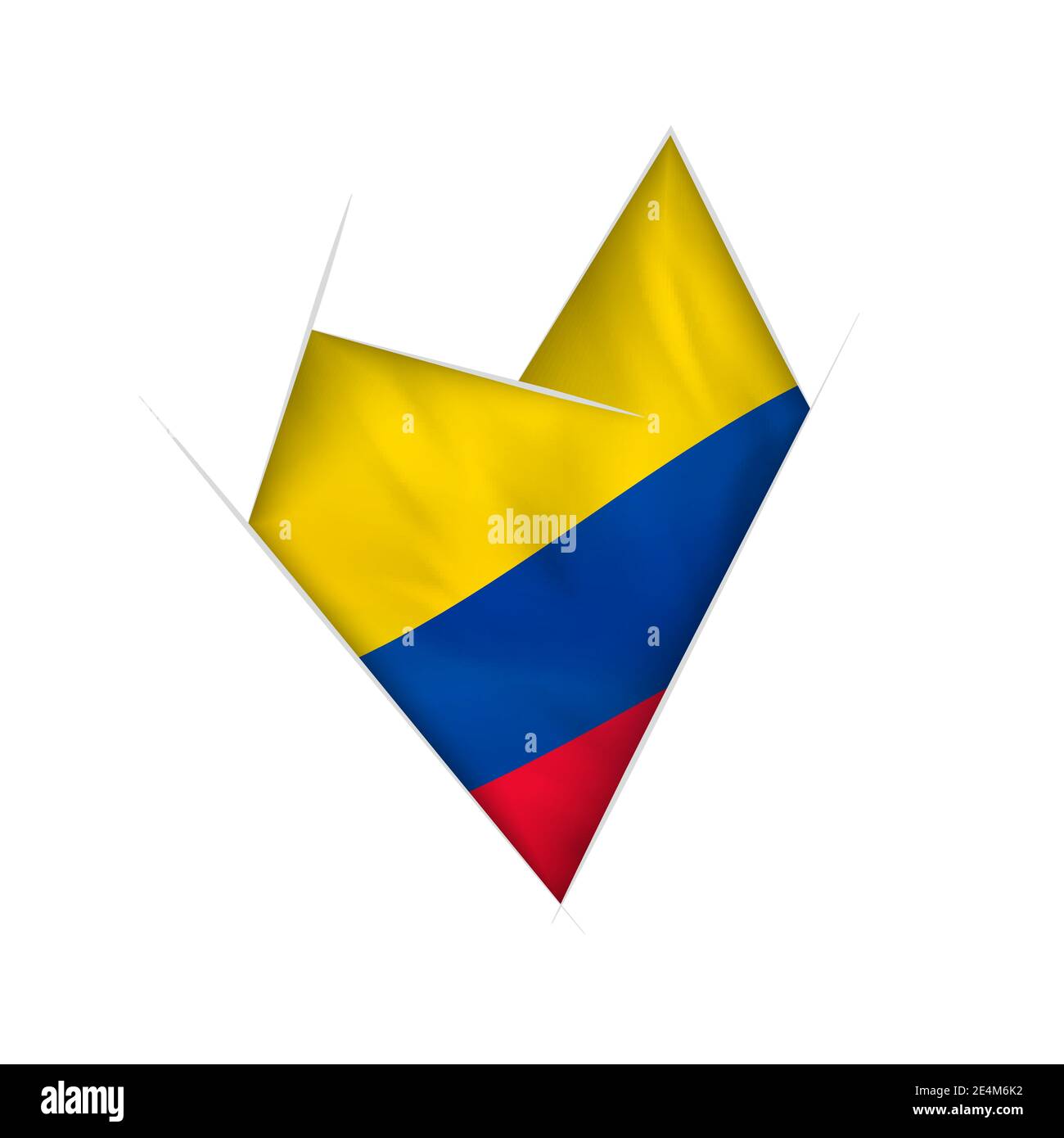 Abbozzato cuore storto con bandiera della Colombia Illustrazione Vettoriale