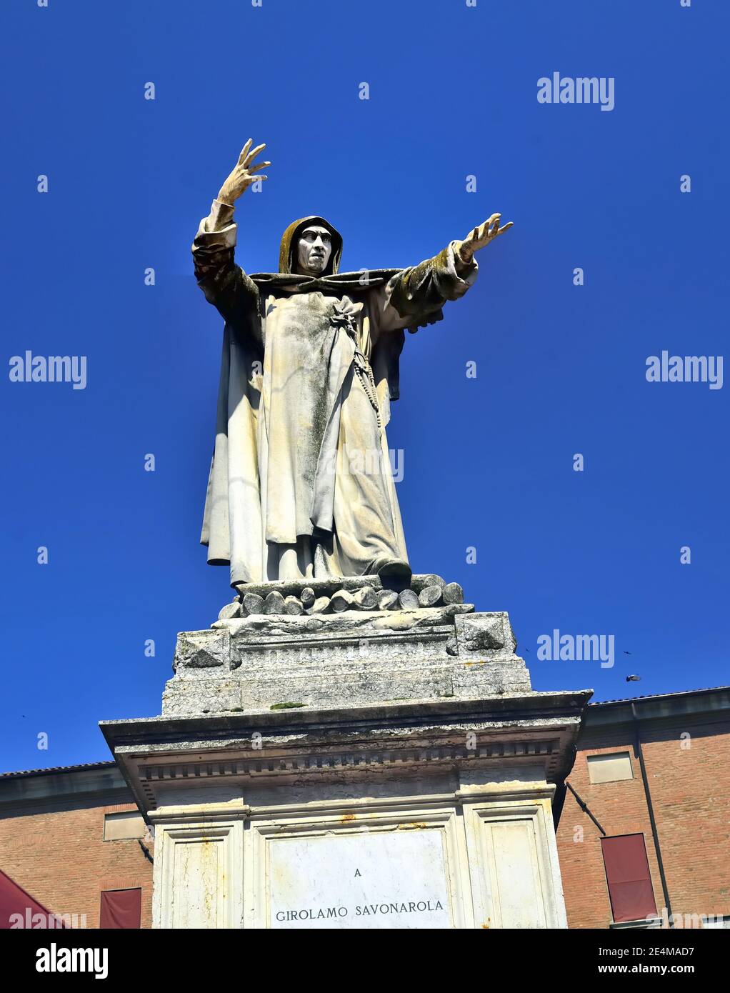 Monumento a Girolamo Savonarola a Ferrara Foto Stock