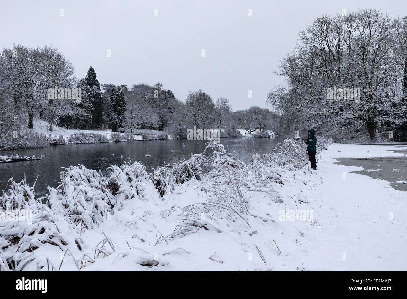 Cirencester capitale dei Cotswolds in Gran Bretagna romana. Prima nevicata Nel gennaio 2021 Foto Stock