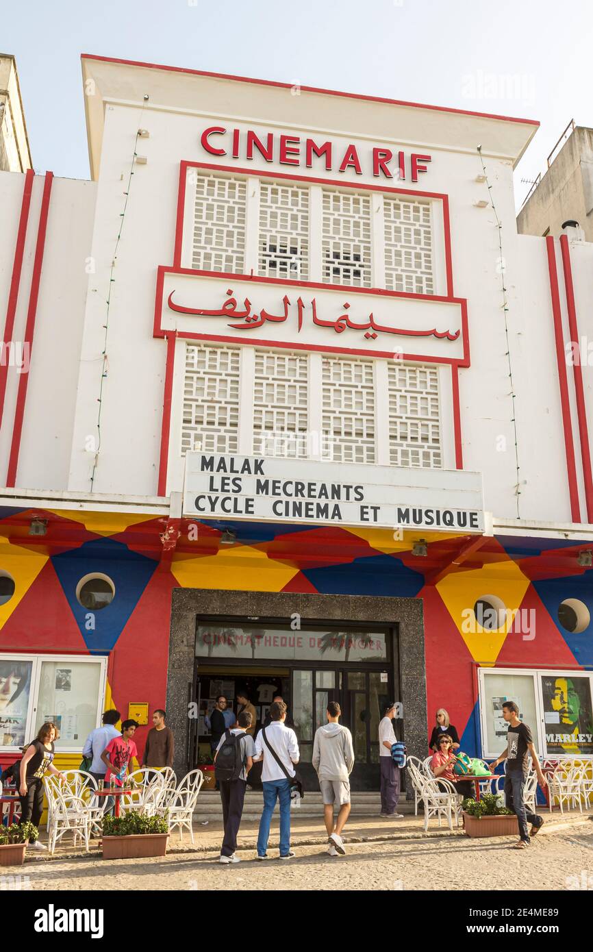 La casa d'arte Cinema Rif a Grand Socco a Tangeri, Marocco Foto Stock