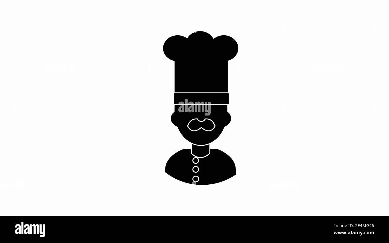 Vettore isolato Illustrazione di uno Chef. Icona dello chef o della cucina Illustrazione Vettoriale