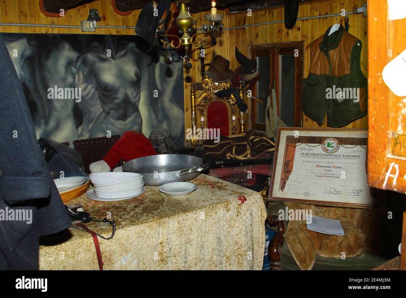 Jackie Chioggia, a due passi, la sua vecchia casa a Chioggia, locale, peronalità Foto Stock