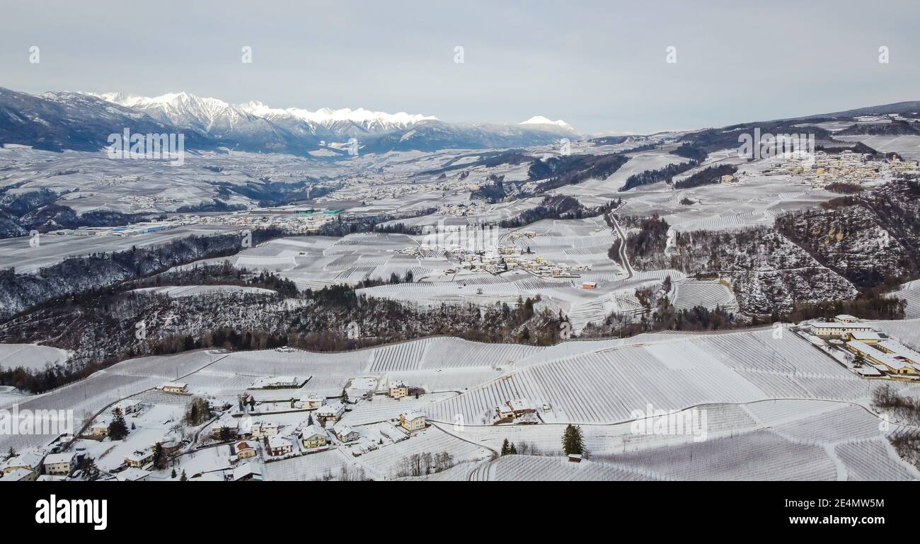 Non Valle in Trentino Alto Adige, Italia settentrionale - Europa. Paesaggio invernale con neve Foto Stock