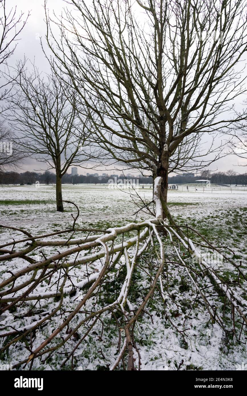 Regent's Park coperto di neve Foto Stock