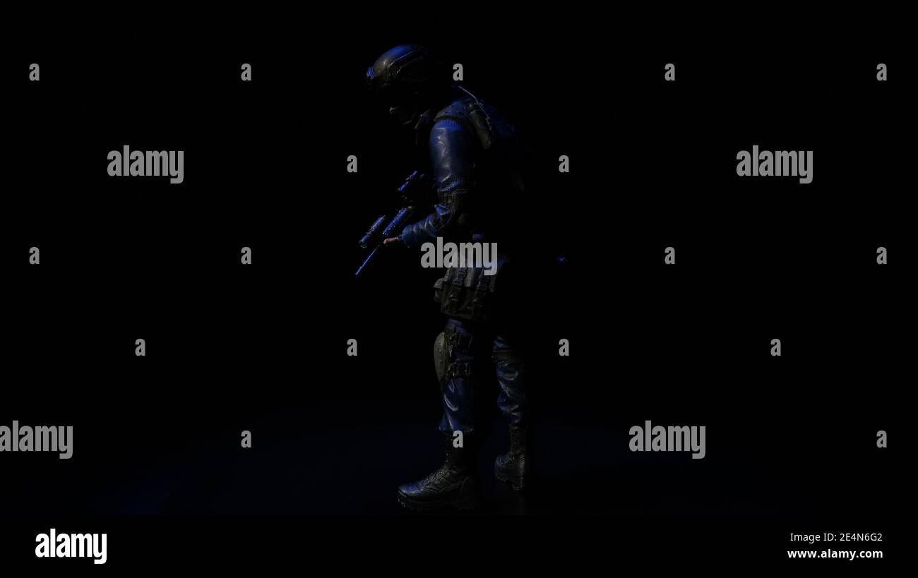 SWAT OFFICER Modell im Maßstab 1:16 - Scala modello 120mm Foto Stock