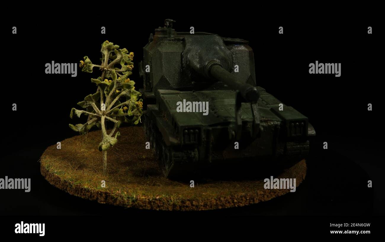 US 203 mm Panzerhuubitze M 55 Modell im Maßstab H0 - US 203mm Self-Propelled Artiglieria - modello in scala 1:87 Foto Stock