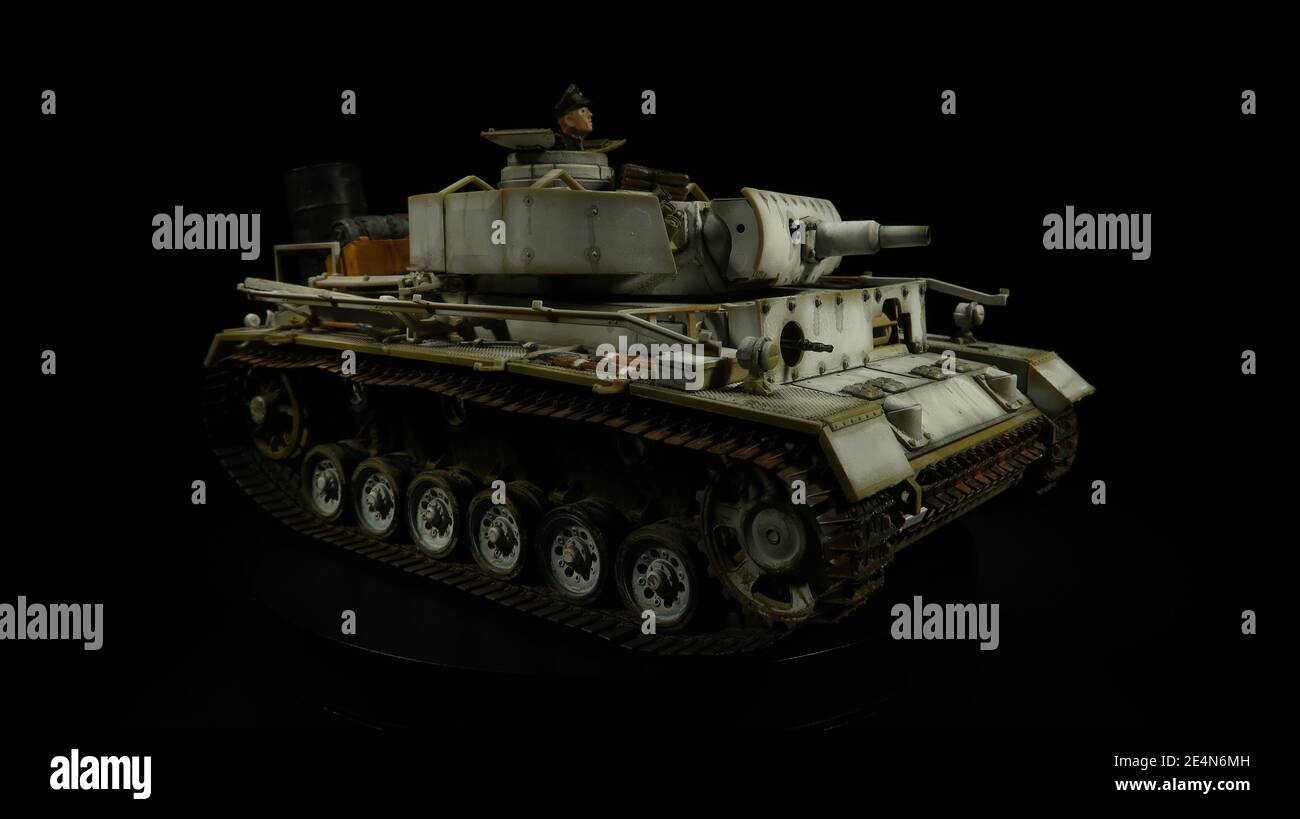 PZ.Kpfw.III Ausf.N / Panzer III Ausführung N mit Winterketten Modell Im Maßstab 1:35 - German Tank III German Army Scale 1:35 Foto Stock