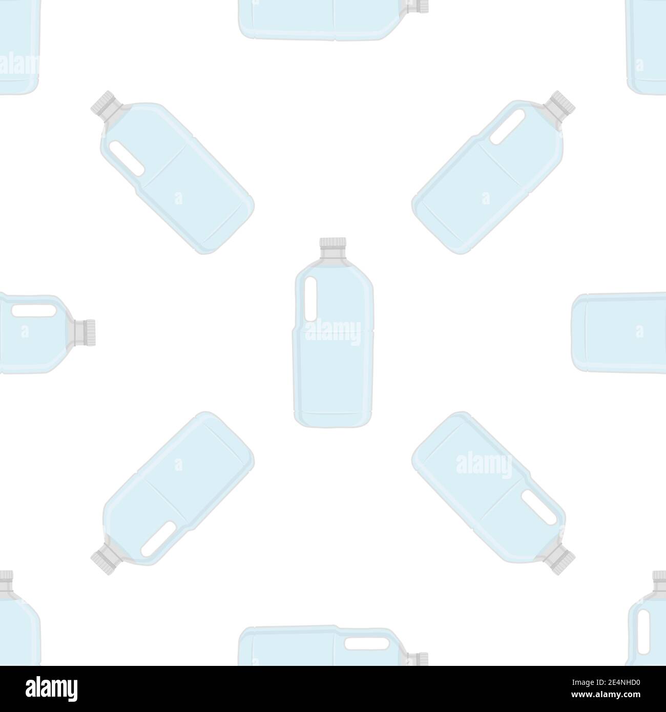 Illustrazione sul set di temi bottiglie di plastica di tipo identico per acqua potabile. Modello d'acqua composto da accessori per la cucina di raccolta, bottiglia di plastica Illustrazione Vettoriale