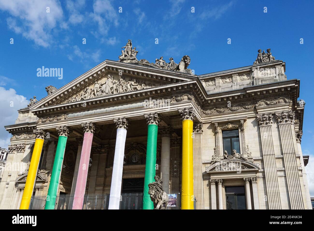 Brussels Stock Exchange, Euronext Bruxelles, edificio Bourse de Bruxelles a Bruxelles, Belgio Foto Stock