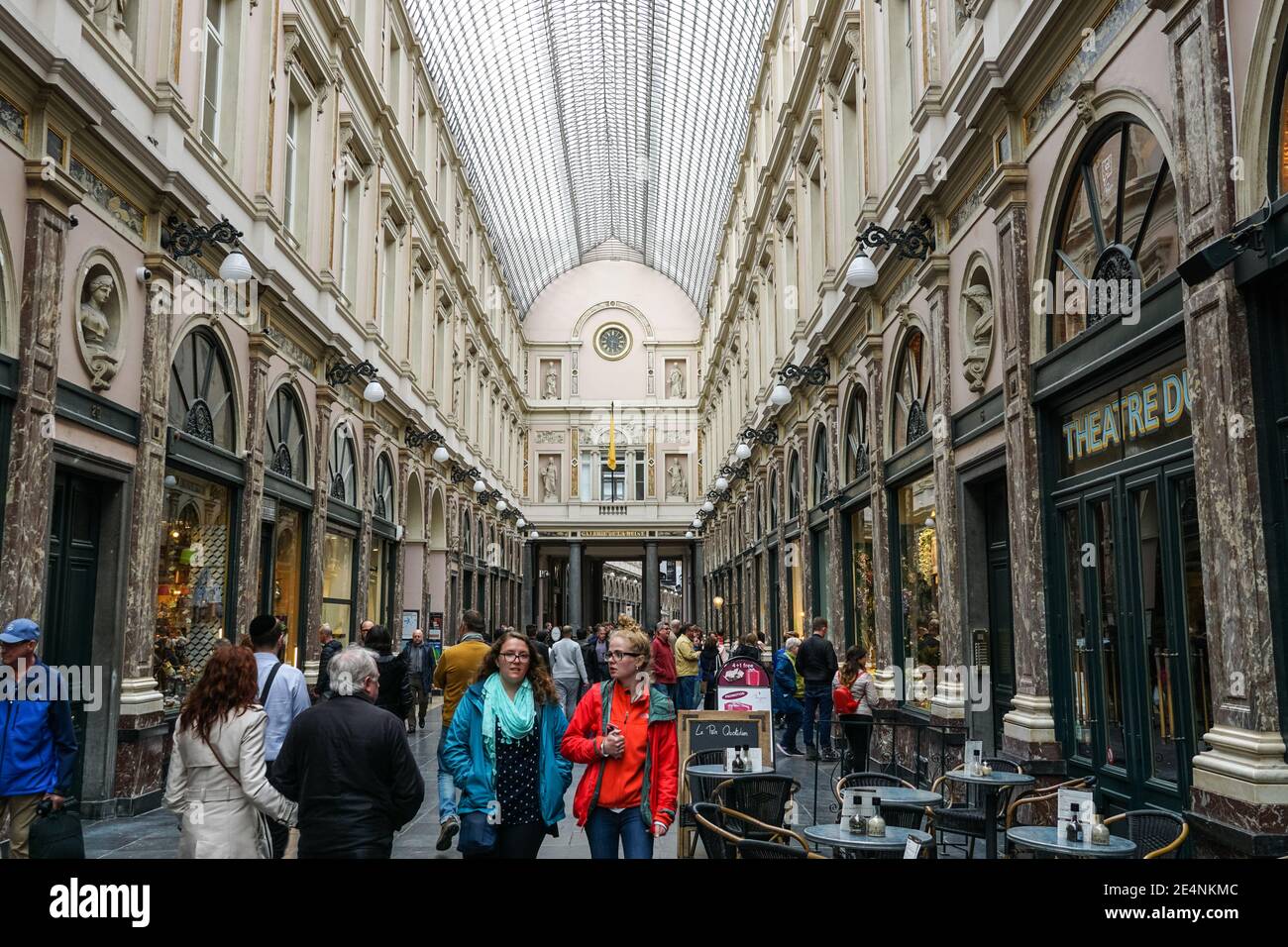 Galleria reale di Saint Hubert a Bruxelles, Belgio Foto Stock