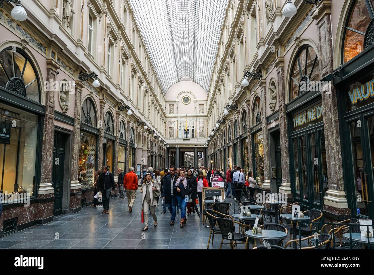 Galleria reale di Saint Hubert a Bruxelles, Belgio Foto Stock