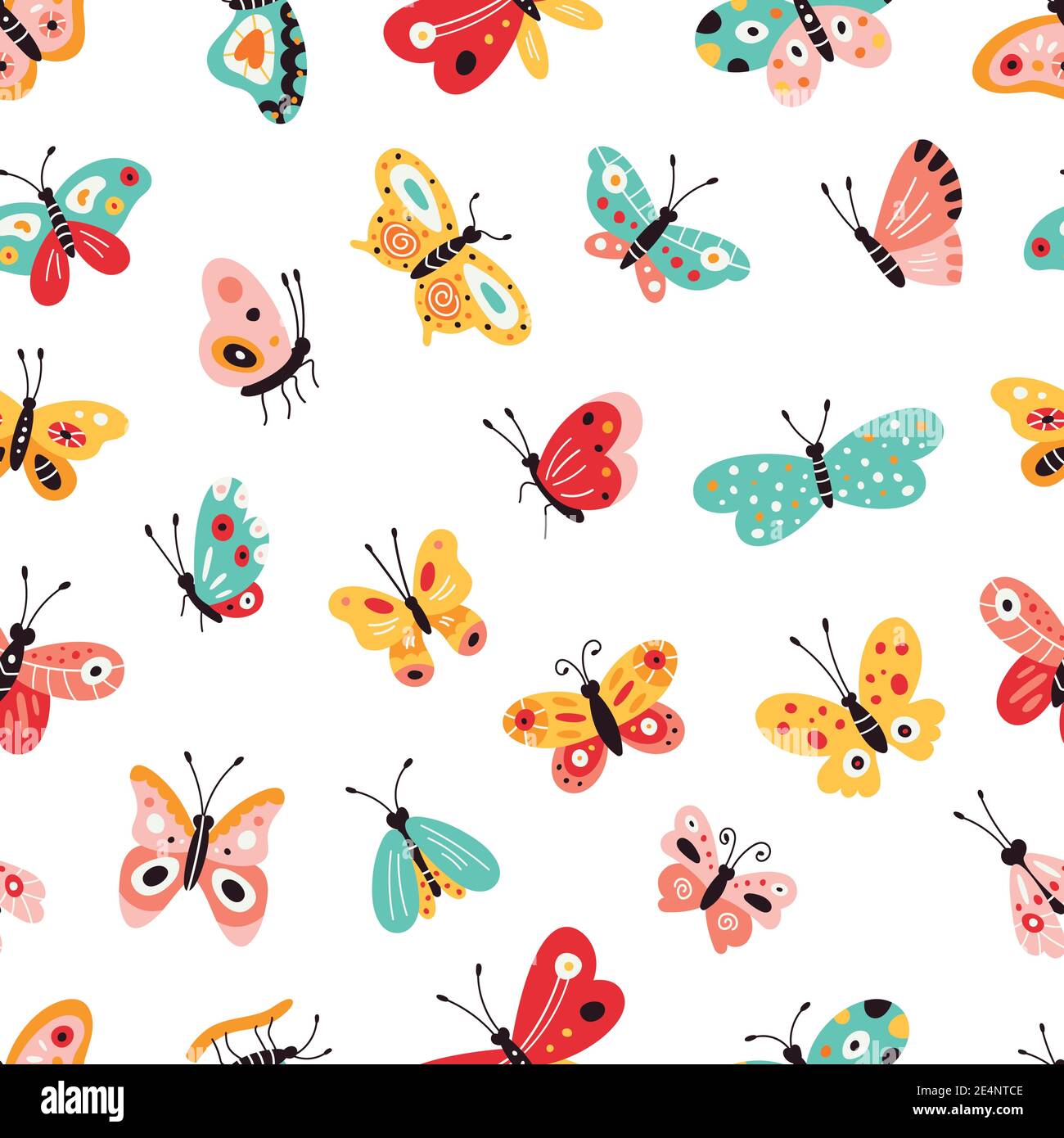 Serie di farfalle di colore diverso. Modello. Illustrazione vettoriale Illustrazione Vettoriale