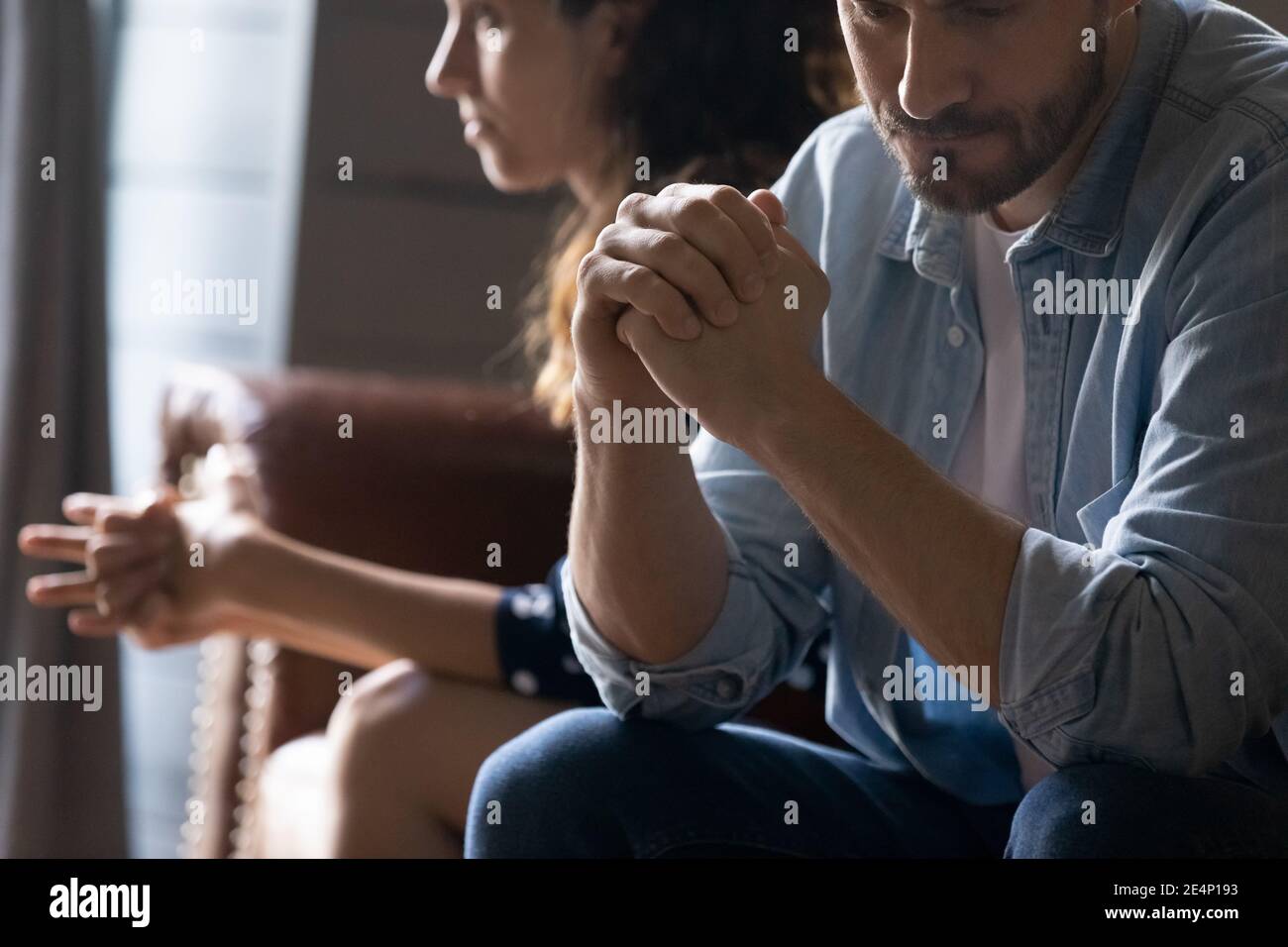 Primo piano di coppia infelice soffrono di problemi nel rapporto Foto Stock