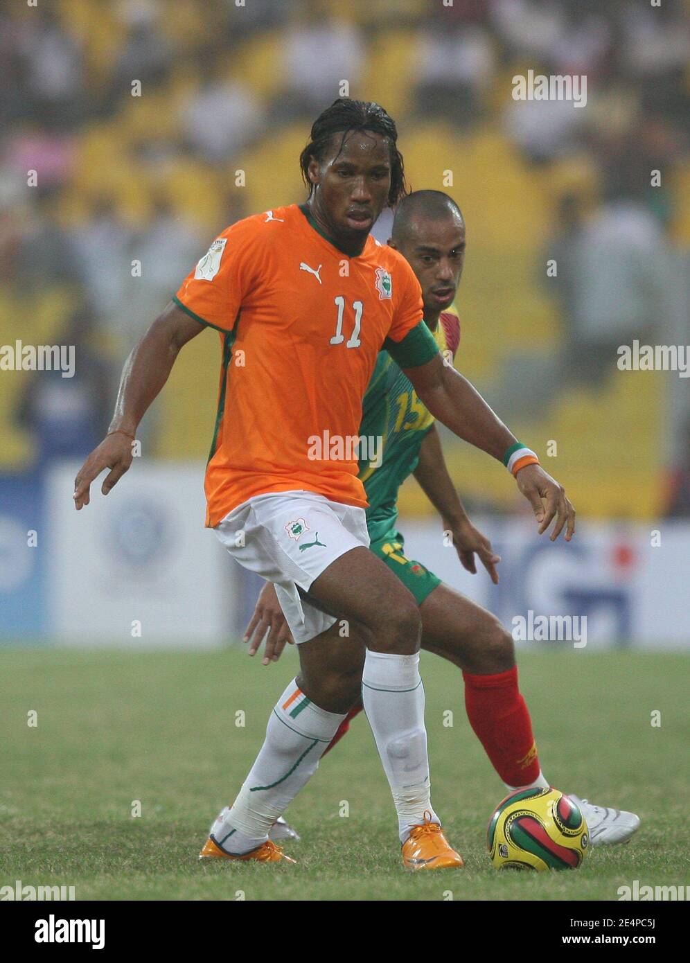 Didier Drogba della Costa d'Avorio durante la partita di calcio della Coppa Africana delle Nazioni, Costa d'Avorio contro Mali ad Accra, Ghana, il 29 gennaio 2008. Costa d'Avorio ha vinto il gioco 3-0. Foto di Steeve McMay/Cameleon/ABACAPRESS.COM Foto Stock