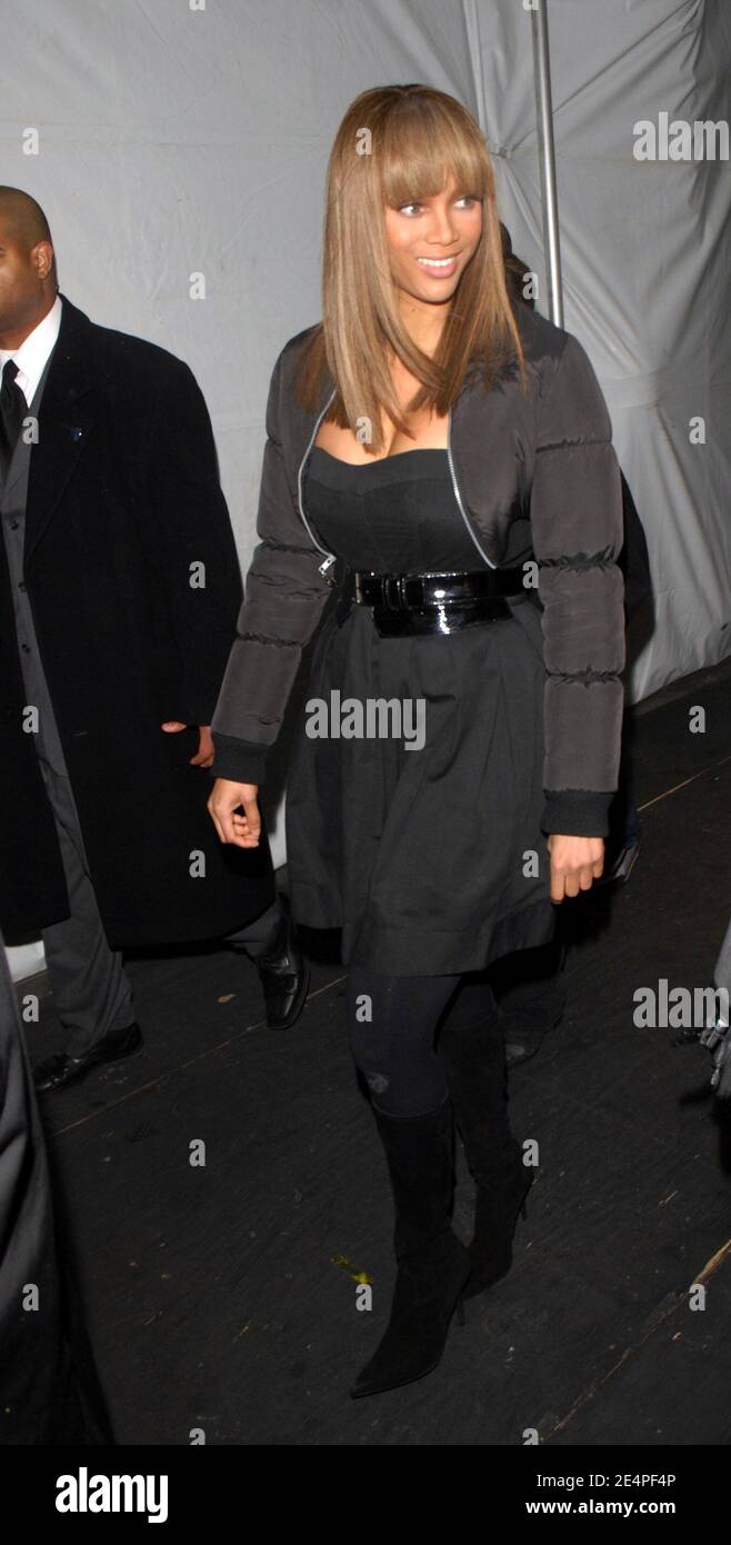 Il backstage di Tyra Banks nella lounge W durante la settimana della Moda di Mercedes-Benz nell'autunno 2008 a Bryant Park a New York City, NY, USA il 4 febbraio 2008. Foto di Greylock/ABACAPRESS.COM Foto Stock