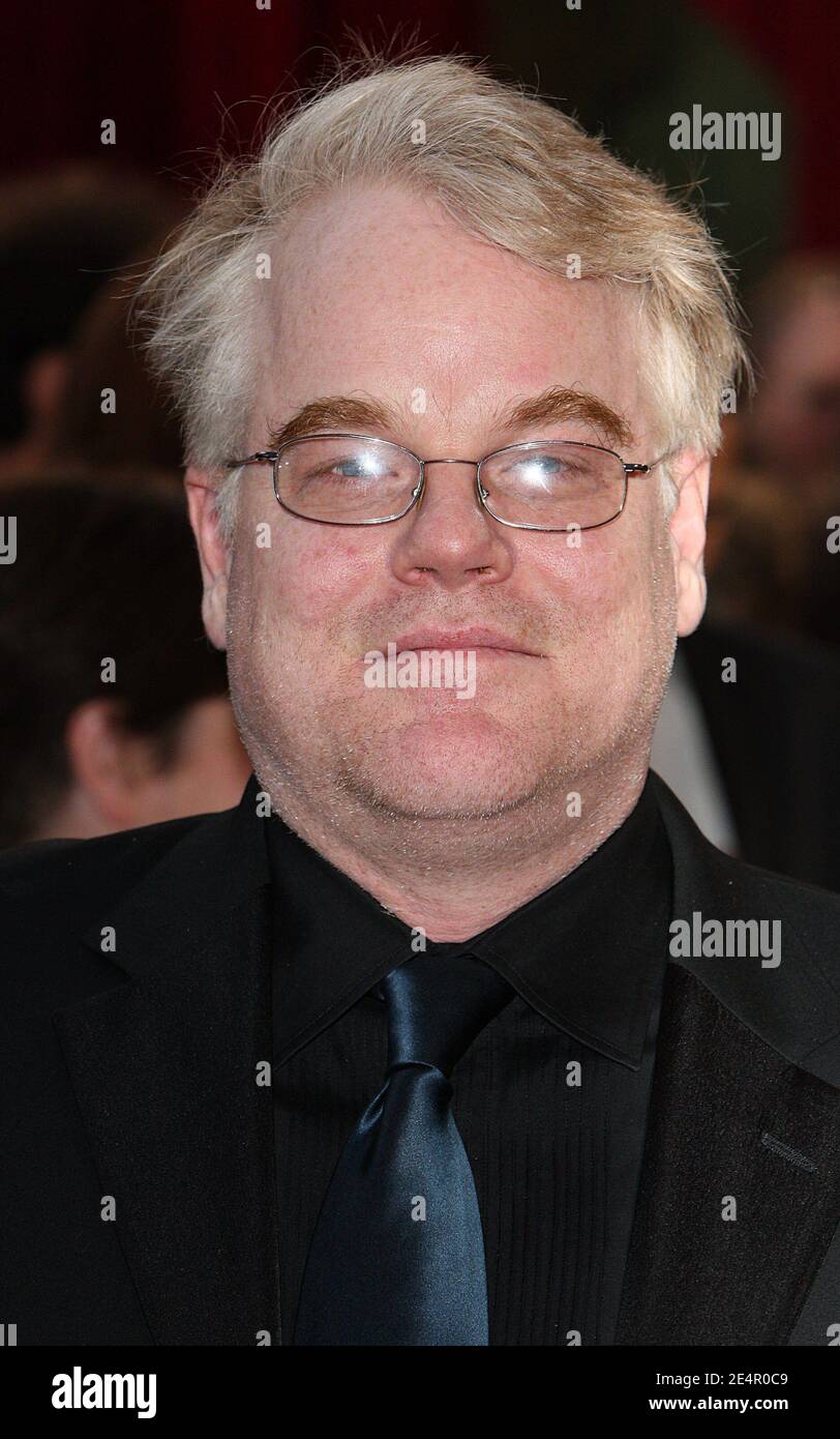 Philip Seymour Hoffman arriva all'ottantesimo Academy Awards, che si è tenuto presso il Kodak Theatre di Hollywood Boulevard a Los Angeles, California, USA il 24 febbraio 2008. Foto di Ian West/PA Foto/ABACAPRESS.COM Foto Stock