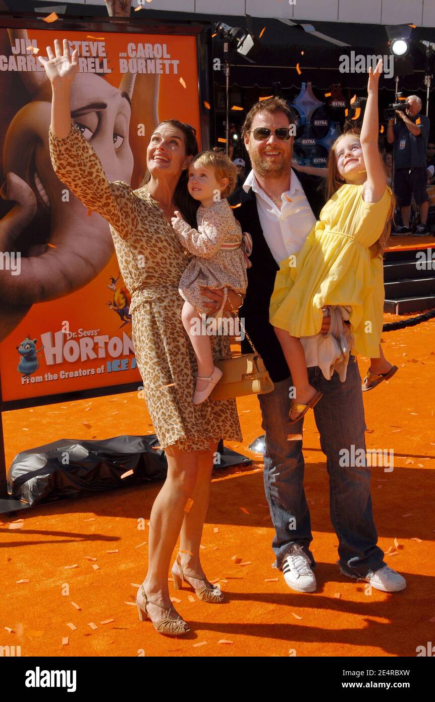 Brooke Shields e Chris Henchy partecipano alla prima di 'Dr. Seuss Horton sente chi!" Al Mann Village Theatre di Westwood, Los Angeles, California, USA l'8 marzo 2008. Foto di Lionel Hahn/ABACAPRESS.COM Foto Stock