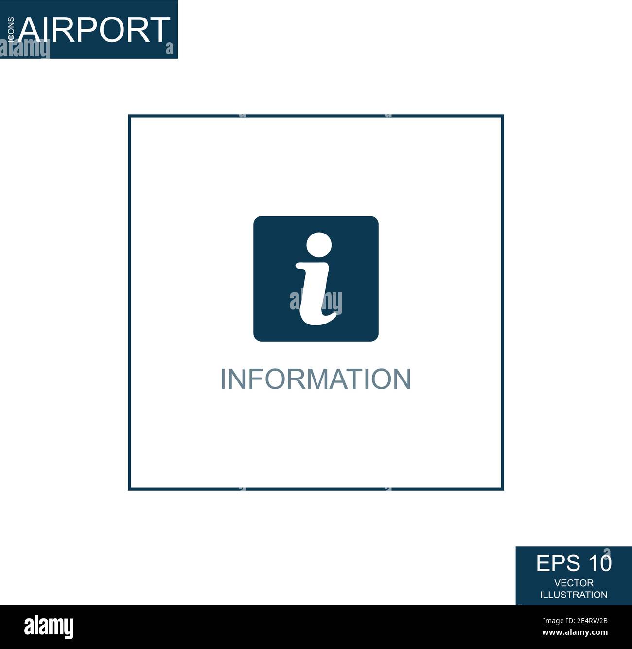 Icona astratta del banco informazioni sul tema dell'aeroporto - illustrazione vettoriale Illustrazione Vettoriale