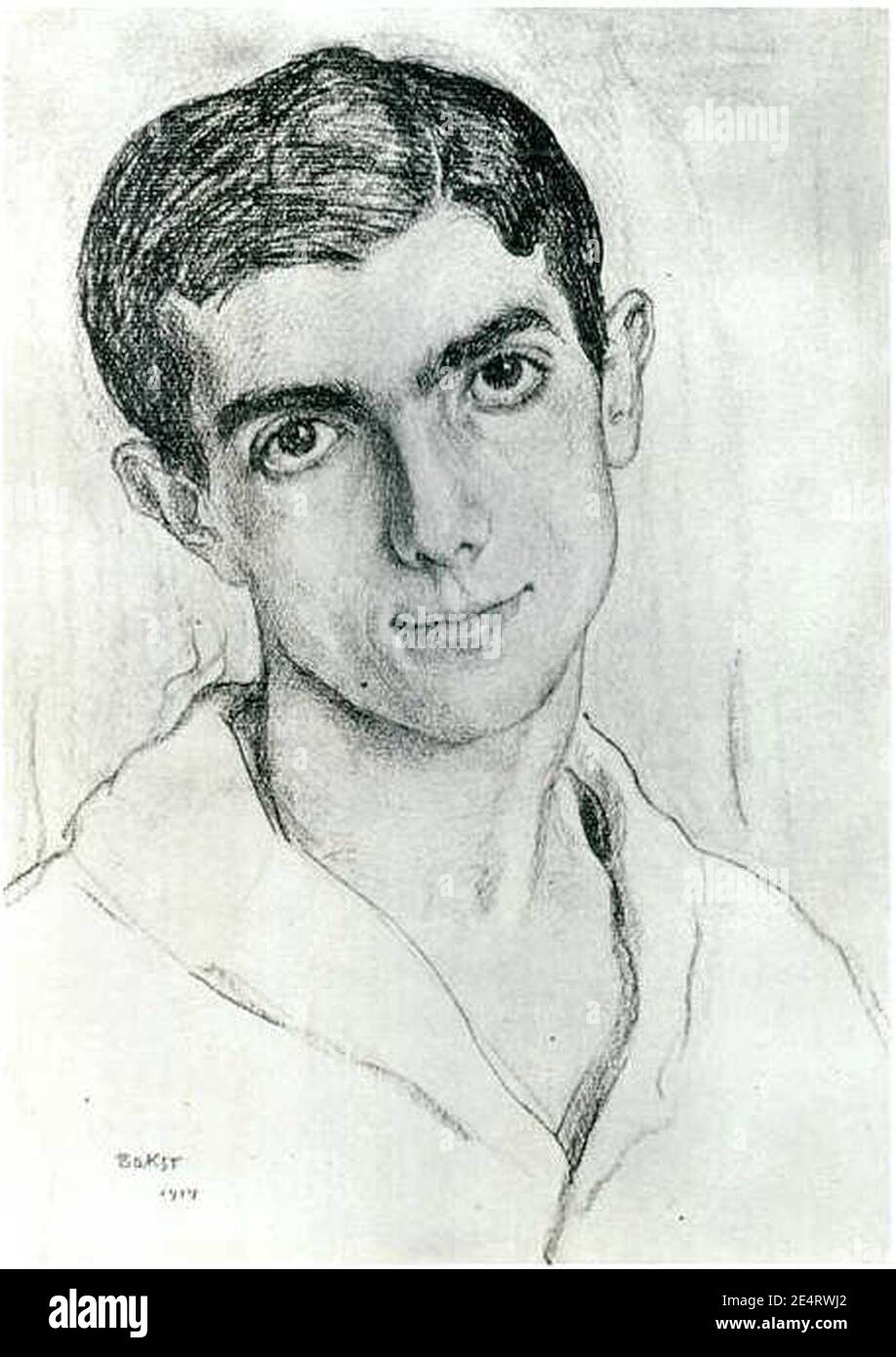 Massine, Leonide (1895-1979) - 1914 - Ritratto da Leon Bakst. Foto Stock