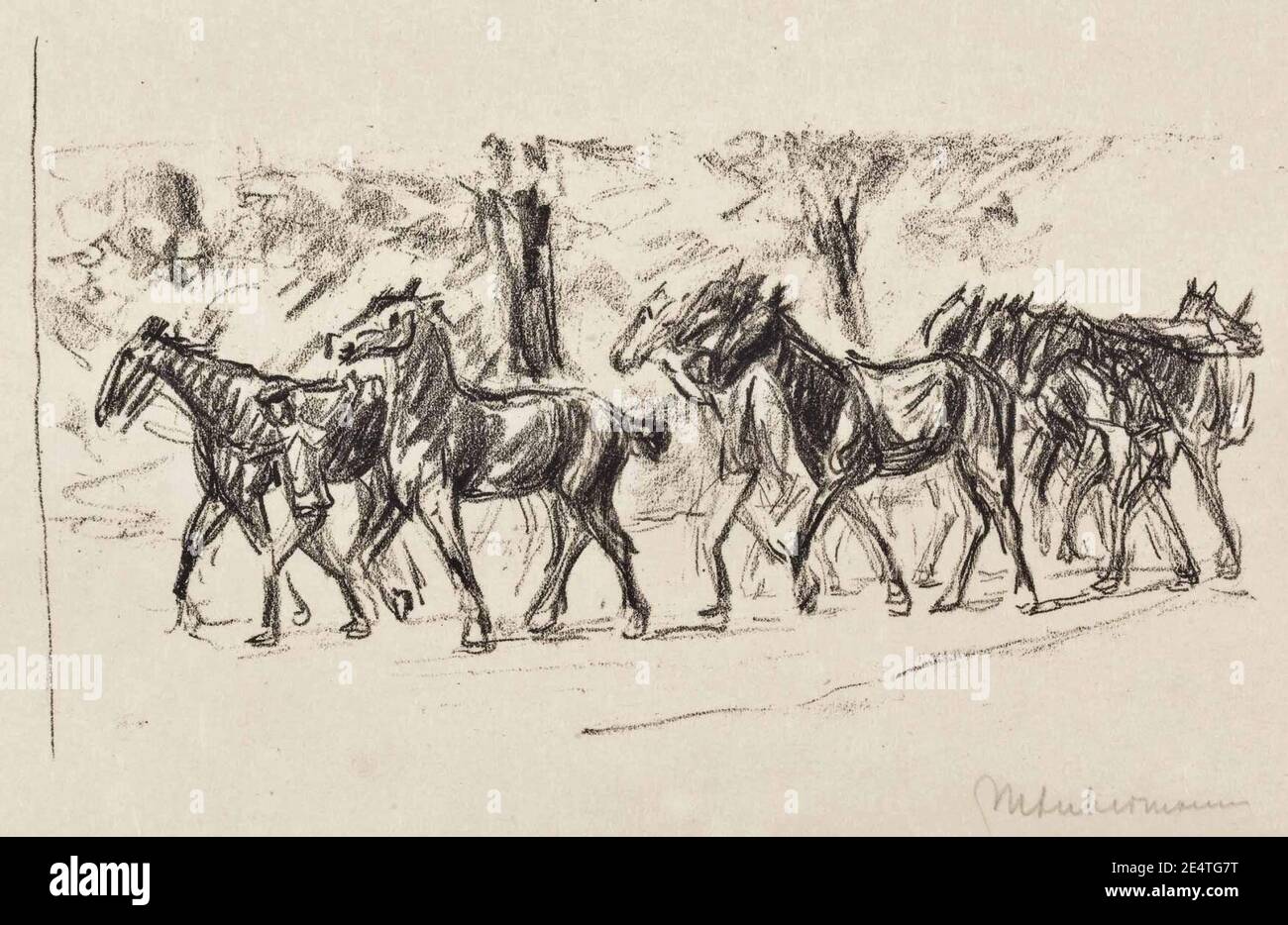Max Liebermann Geführte Pferde 1915. Foto Stock