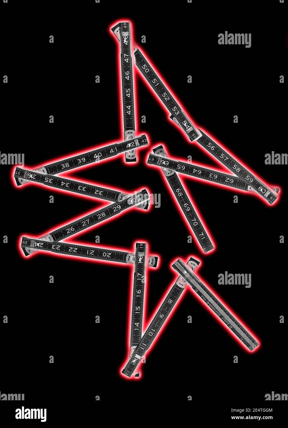 astratto righello falegnami Foto Stock