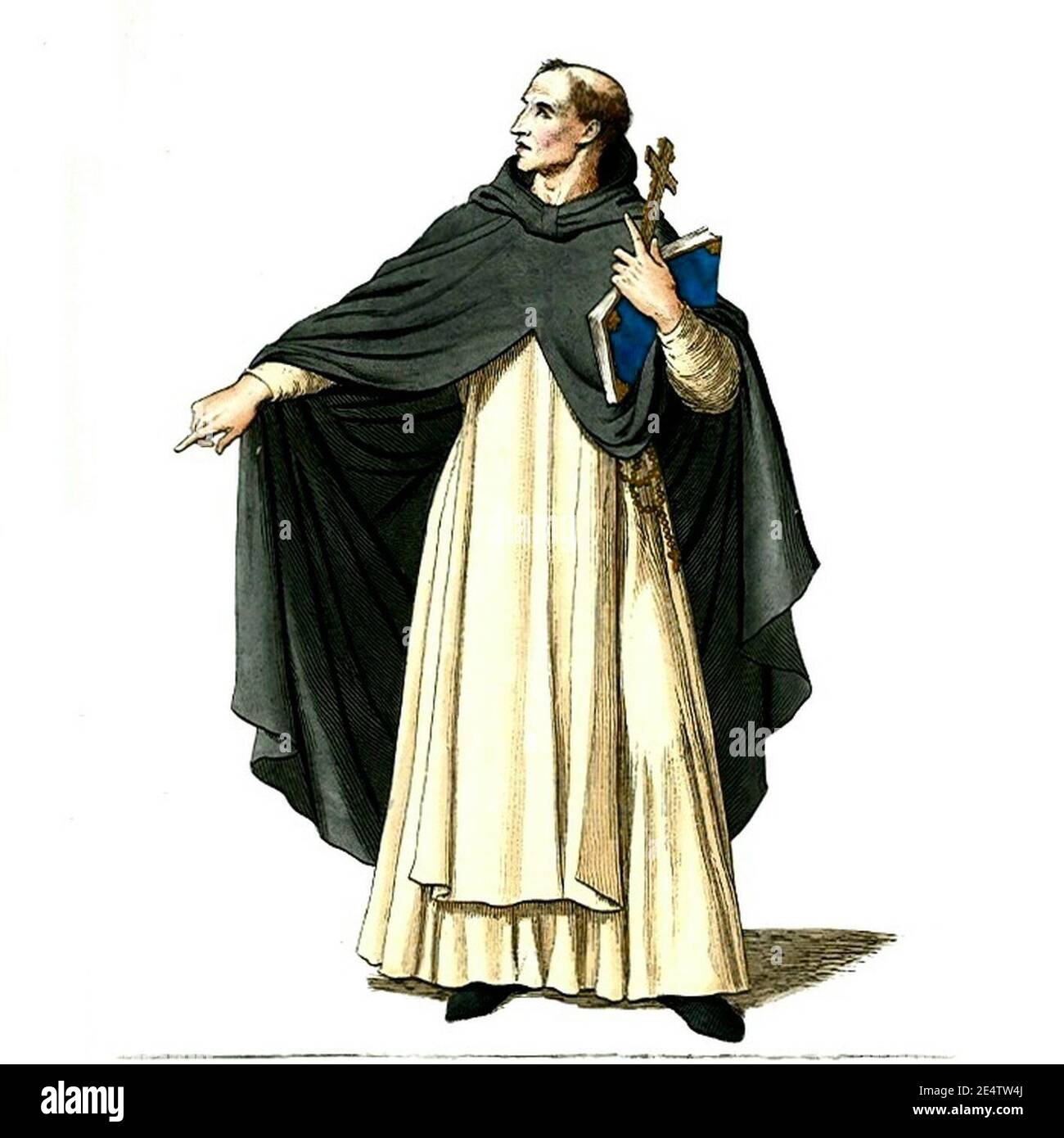 Sacerdote medievale, frate o Monaco (2 Foto stock