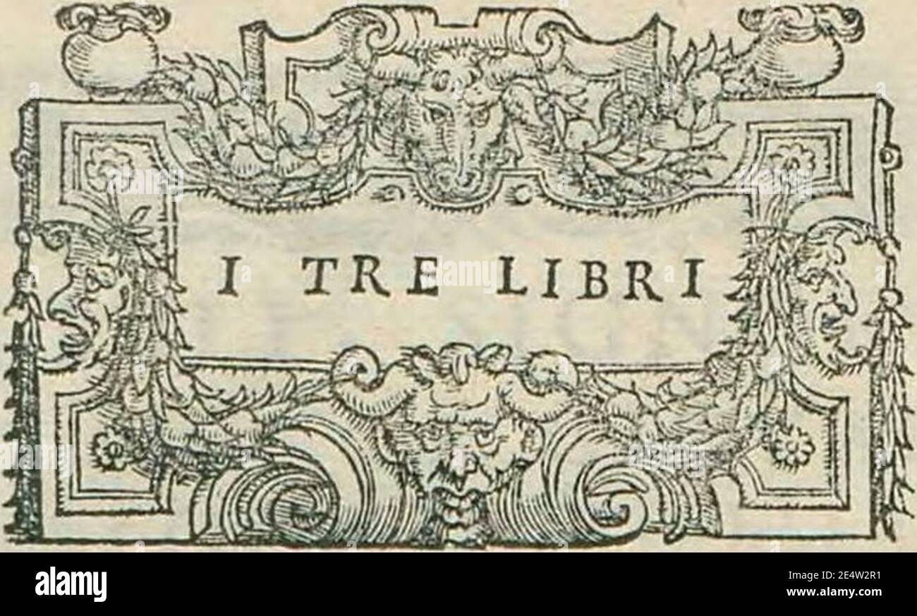 Mela - i tre libri di Pomponio Mela del sito, forma, e misura del mondo. Tradotto per messer Thomaso Porcacchi (pagina 3 raccolto). Foto Stock