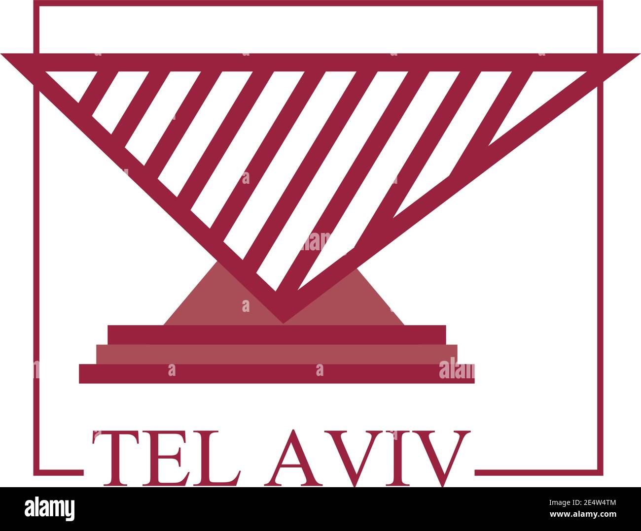 tel aviv città timbro design, turismo di viaggio e tour tema illustrazione vettoriale Illustrazione Vettoriale
