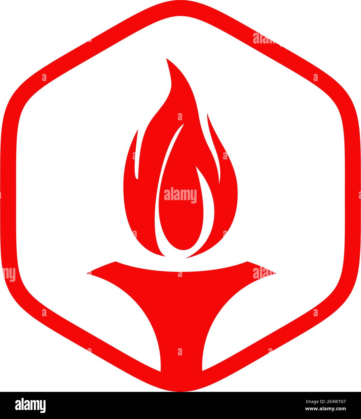Modello di illustrazione vettoriale di ispirazione del logo dell'icona della torcia Illustrazione Vettoriale
