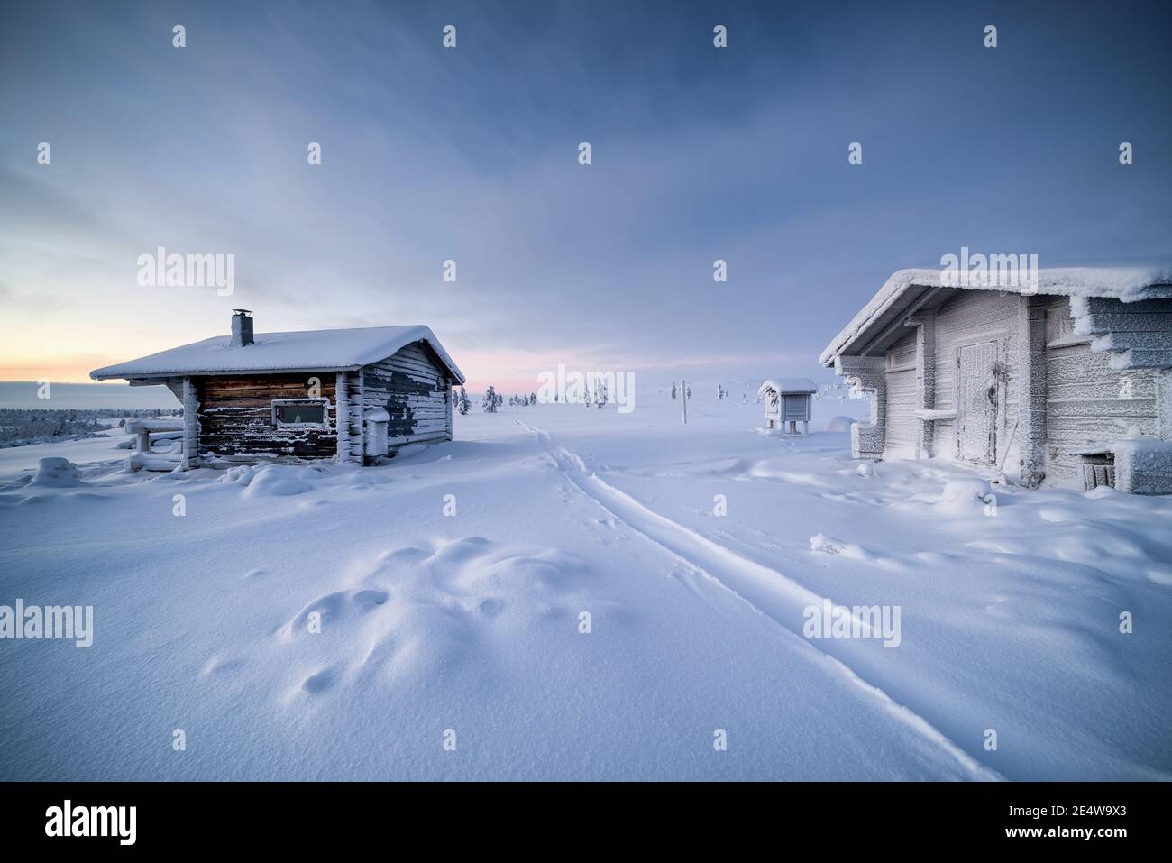 Pahakuru, rifugio naturale aperto nel Parco Nazionale Pallas-Yllästunturi, Enontekiö, Lapponia, Finlandia Foto Stock