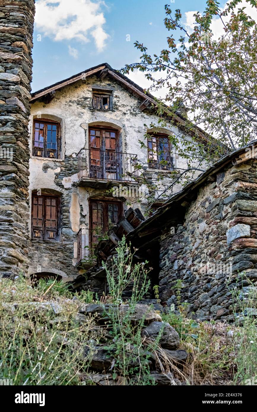 Berros Sobira, villaggio abitato a Pallars Sobira, Pirenei catalani, Catalogna, Spagna. Foto Stock