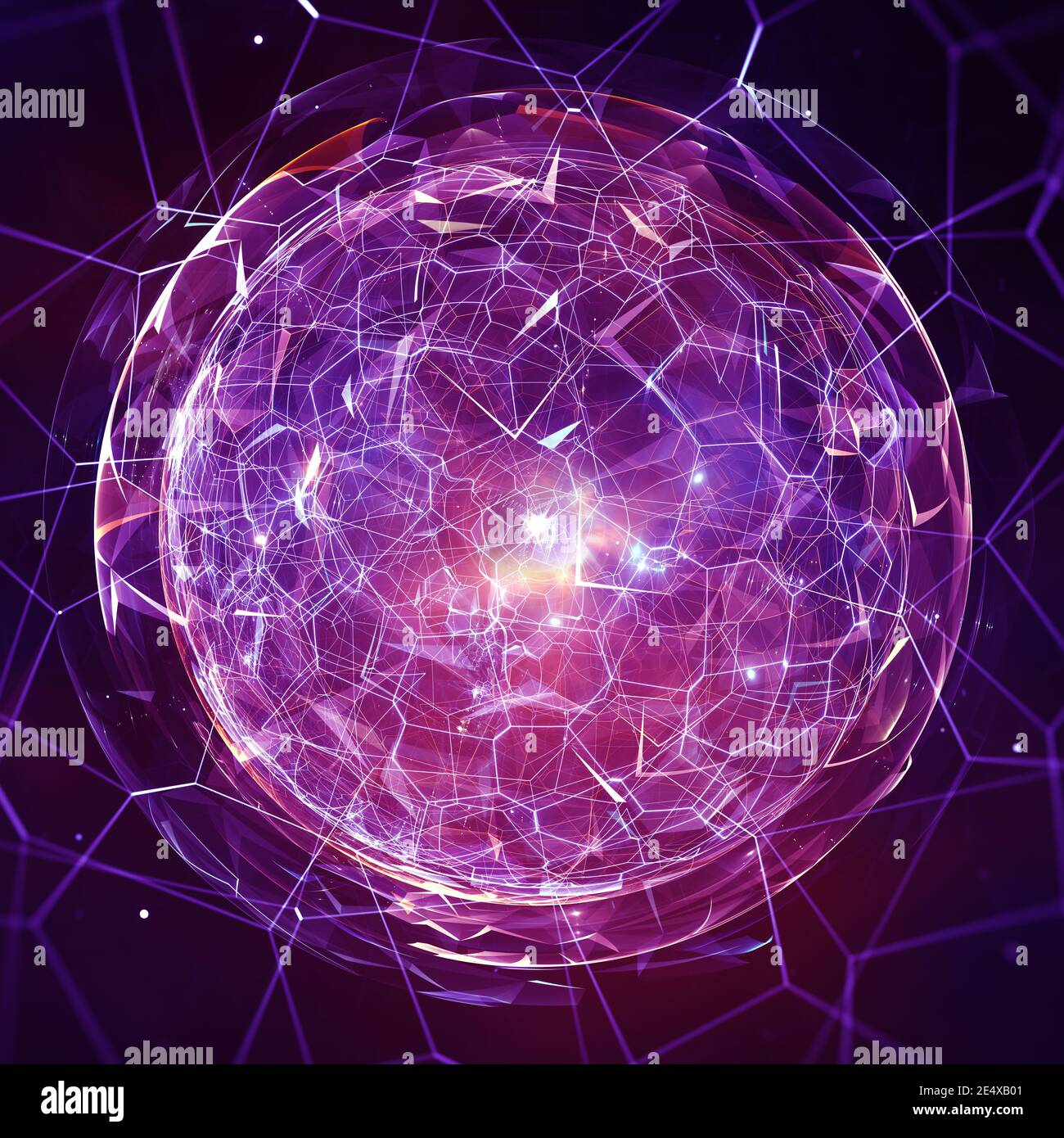 Dimensione quantistica, meccanica quantistica. illustrazione 3d Foto Stock