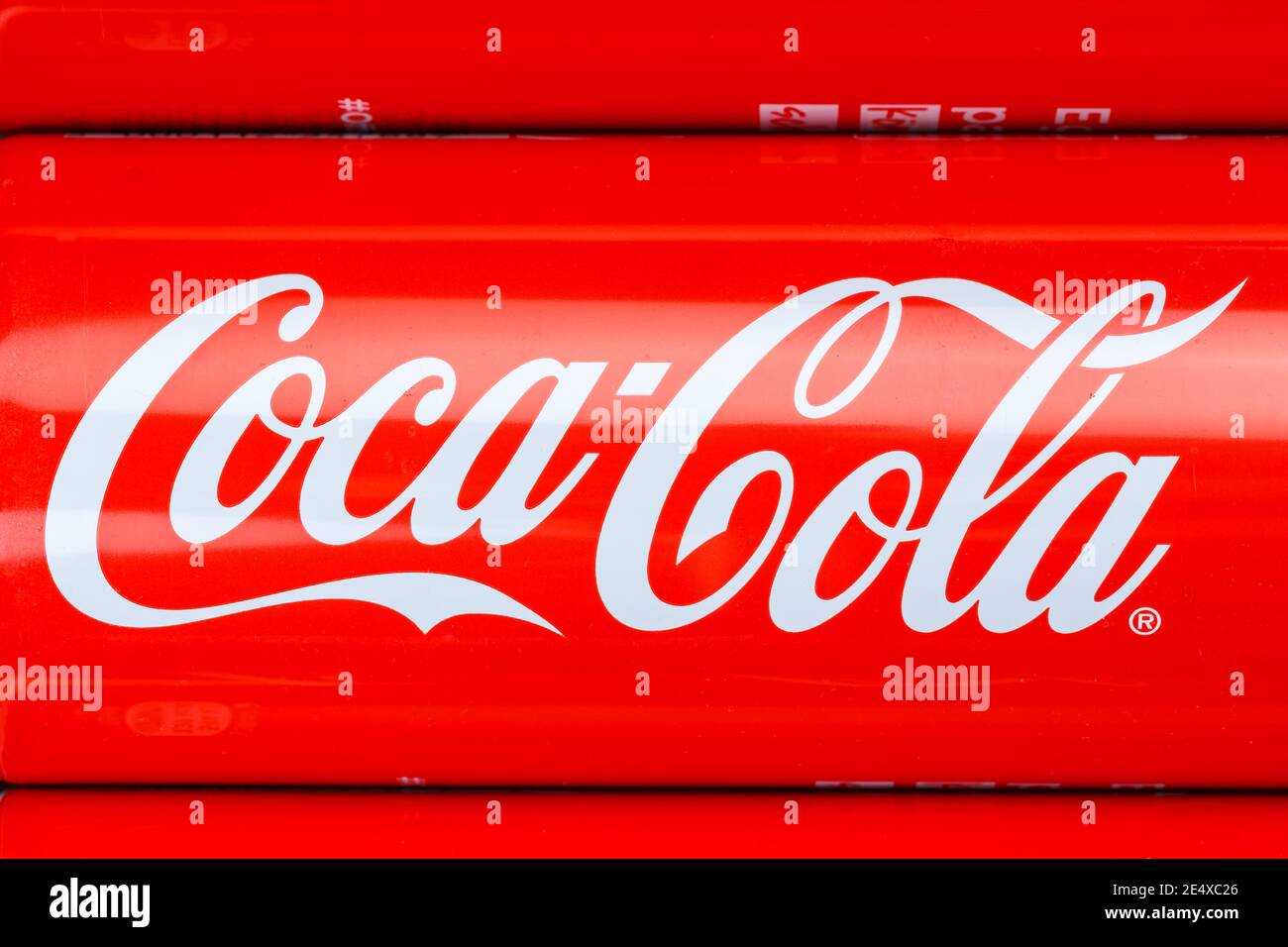 Stoccarda, Germania - 17 gennaio 2021: Bevanda analcolica alla limonata di Coca Cola in logo CAN a Stoccarda in Germania. Foto Stock