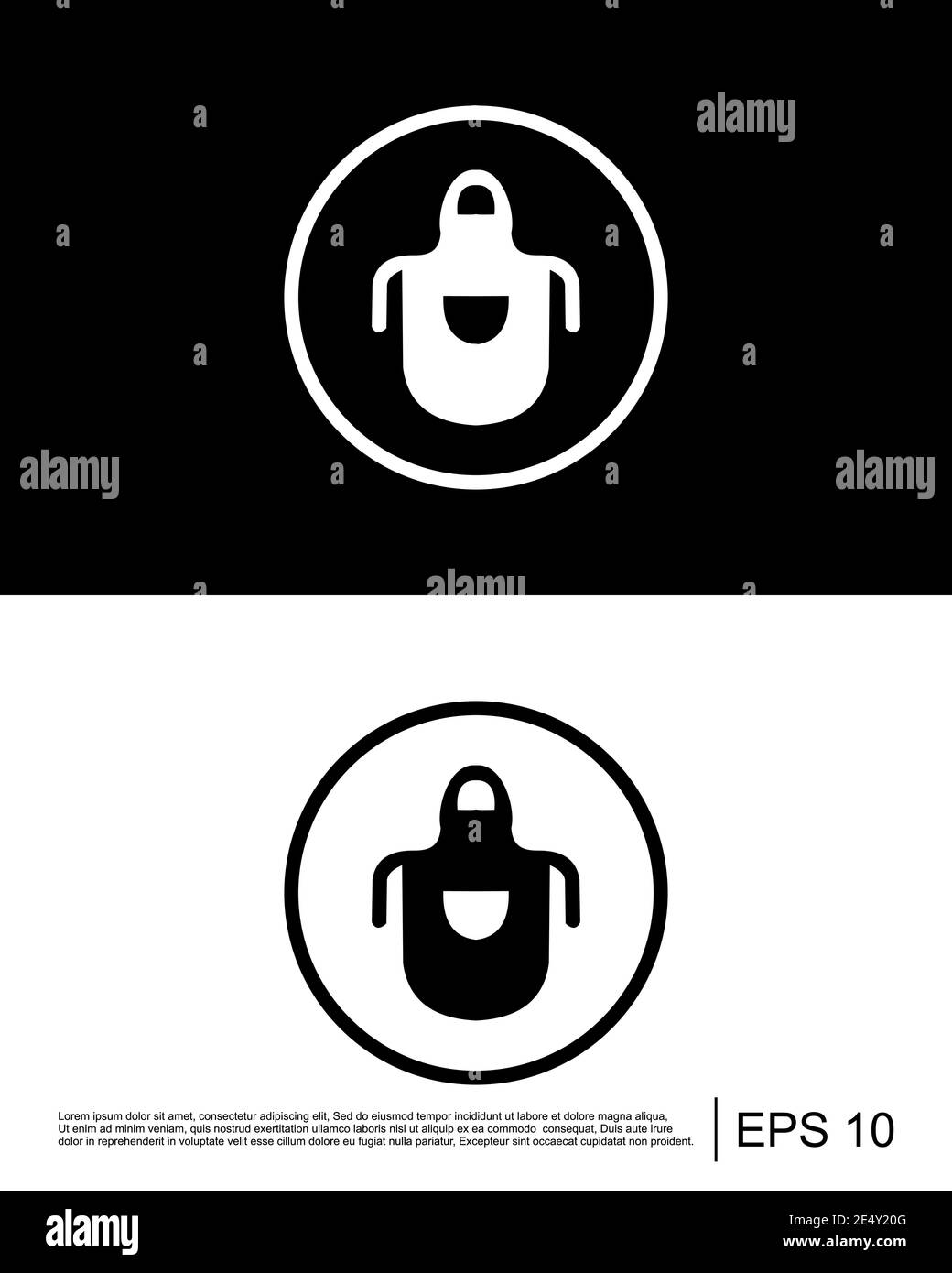 Grembiule, grembiule da cucina, grembiule da cucina, grembiule da cucina, grembiule da pinafore Illustrazione Vettoriale