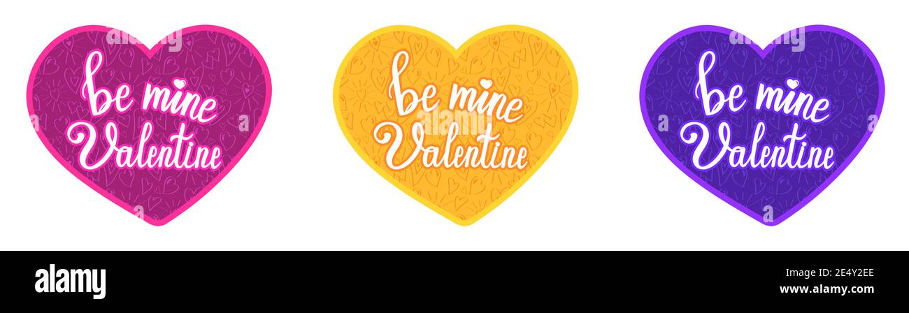 Confezione di adesivi con testo e motivo doodle Foto Stock