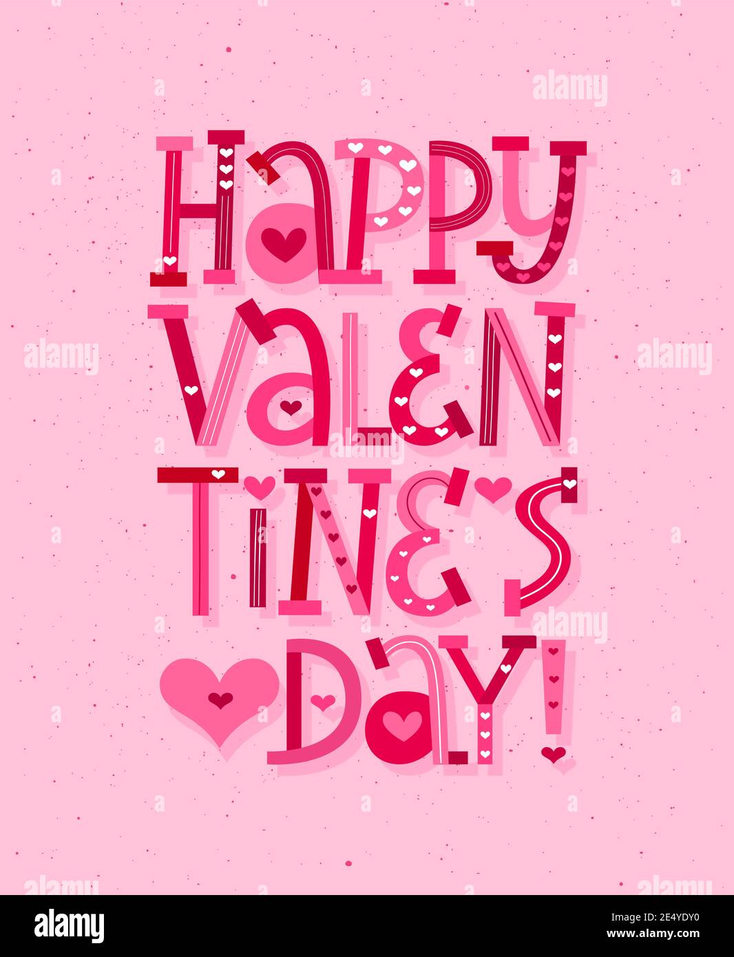 Buon San Valentino vettore divertente cartoon lettering Illustrazione Vettoriale
