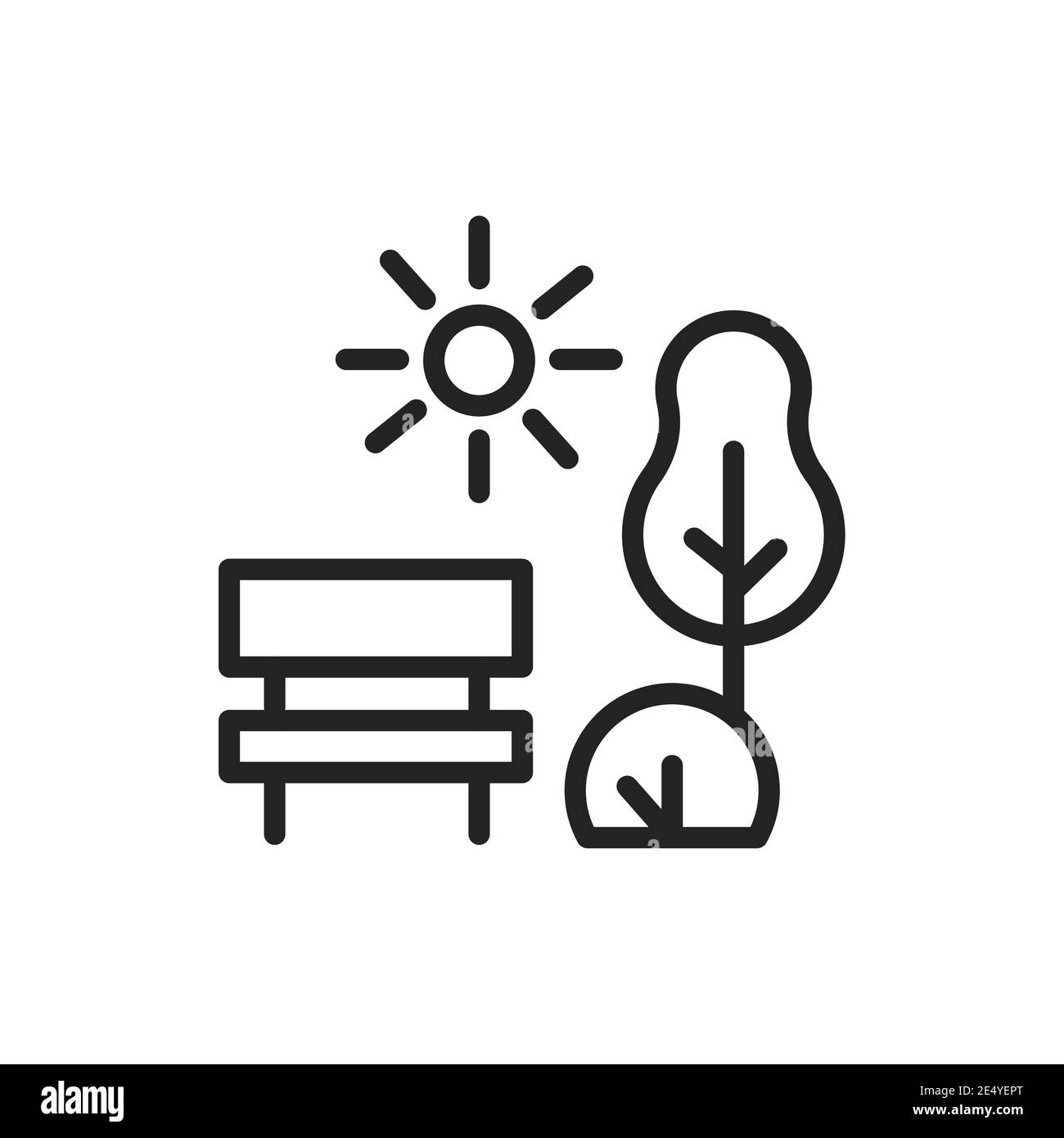 Icona della linea a colori del parco pubblico. Elemento vettoriale isolato. Illustrazione Vettoriale