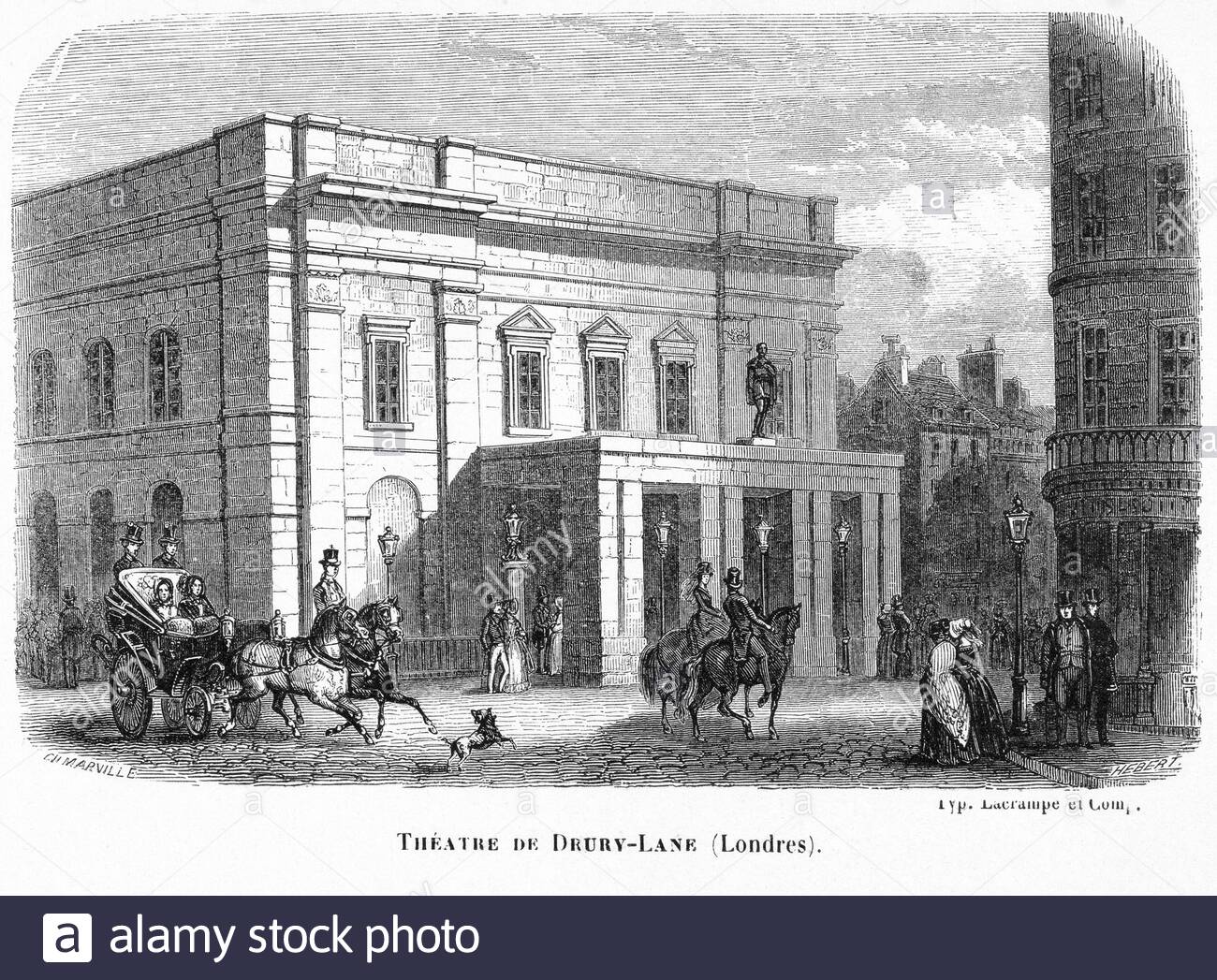 Theatre Drury Lane, Covent Garden London, illustrazione d'epoca della c1860 Foto Stock